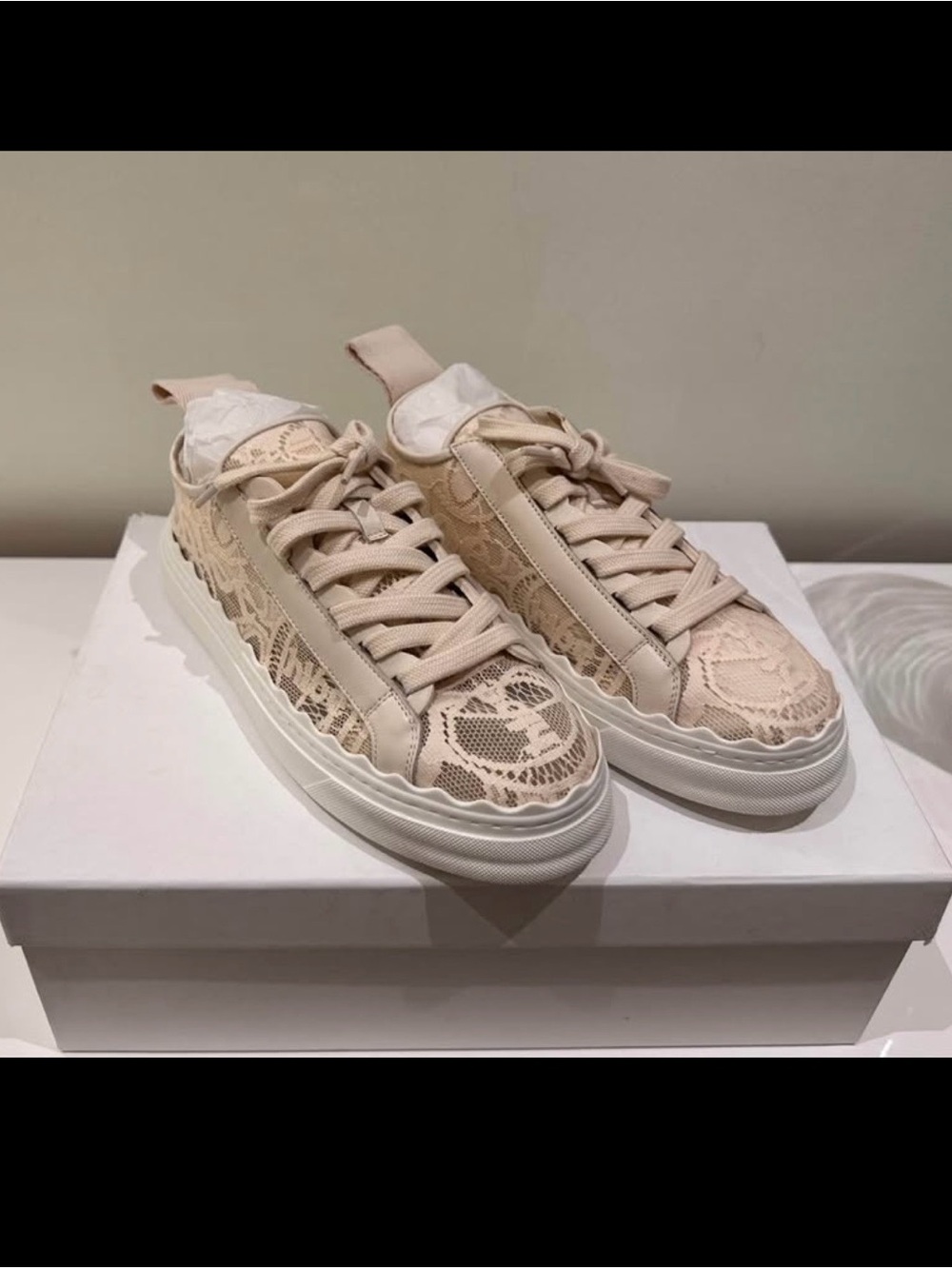Chloé Lace-Panel Sneakers